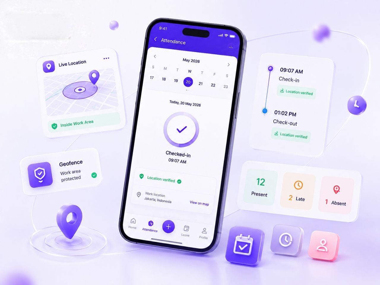Preview dashboard Yiwa untuk attendance dan payroll